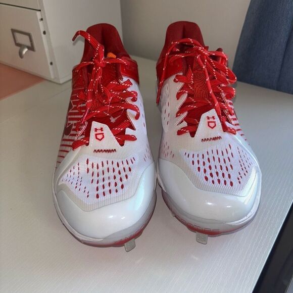 Under Armour Yard Low MT TPU baseball cleats red white new main image 4